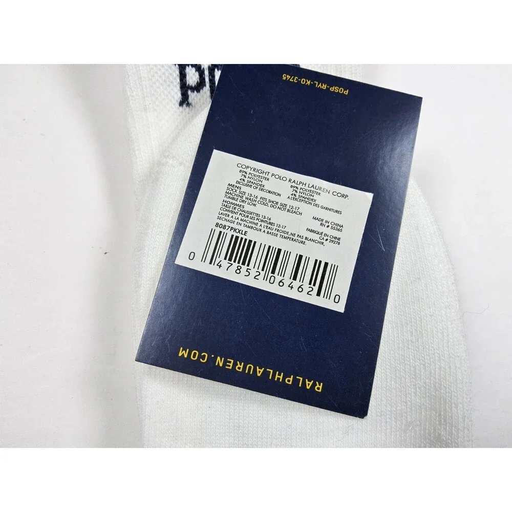 Polo Ralph Lauren Denim Bear Crew Socks Size 13-16 Flawed